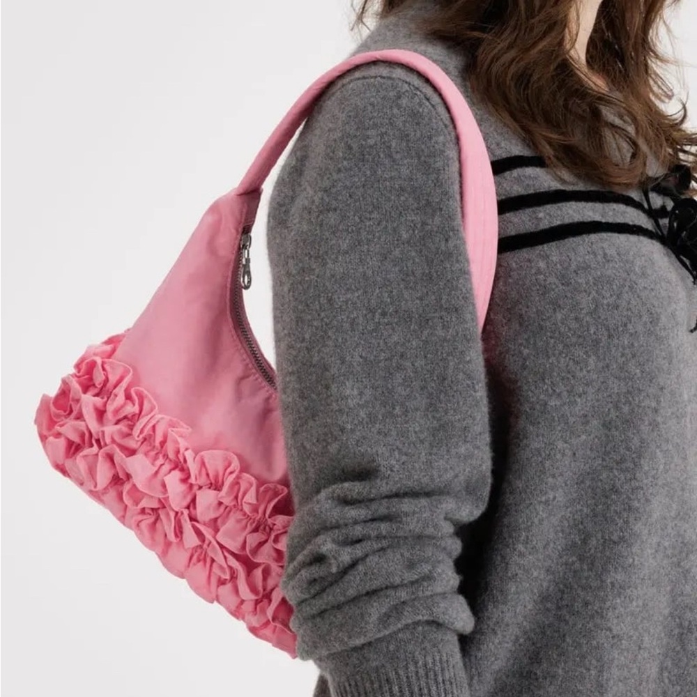 BAGGU Molly Goddard Pink Lemonade Ruffle Shoulder Bag - Picture 2 of 5